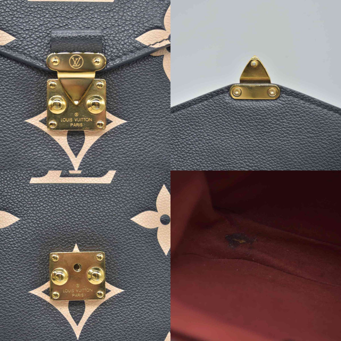 $3300 Louis Vuitton BiColor Pochette Metis Black Cream