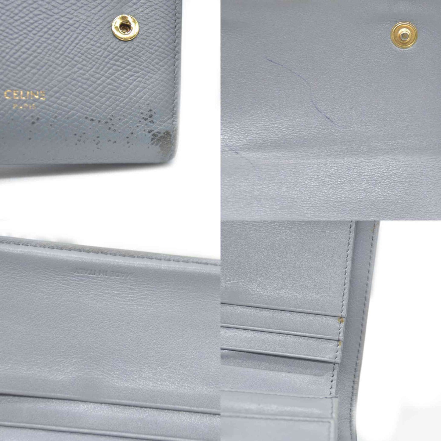 CELINE Small Folded Multifunction Trifold Wallet Gray