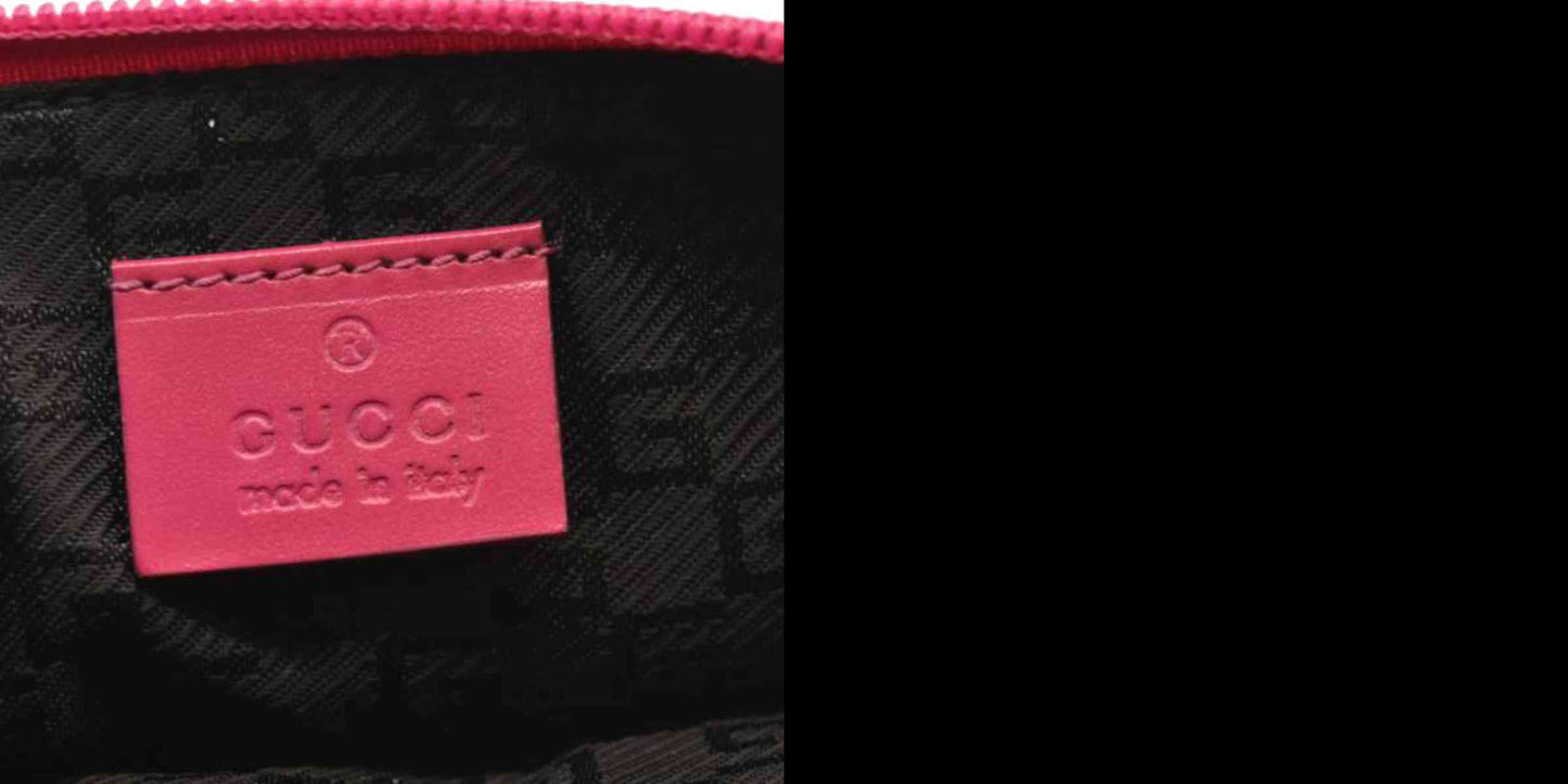 USED GUCCI GG Canvas Boat Baguette Pink