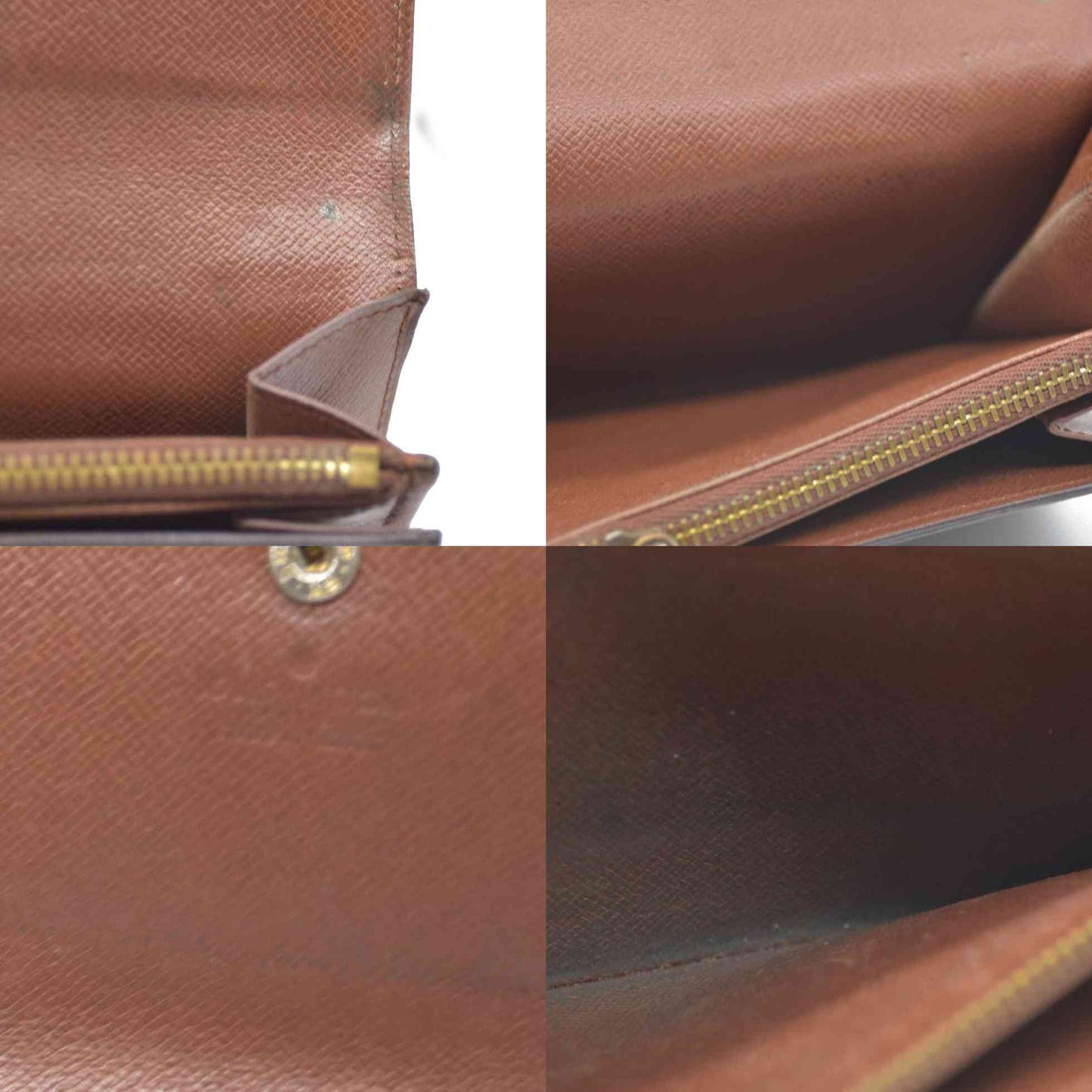 Louis Vuitton Monogram Portefeiulle Sarah Long Bifold Wallet Brown 881AN