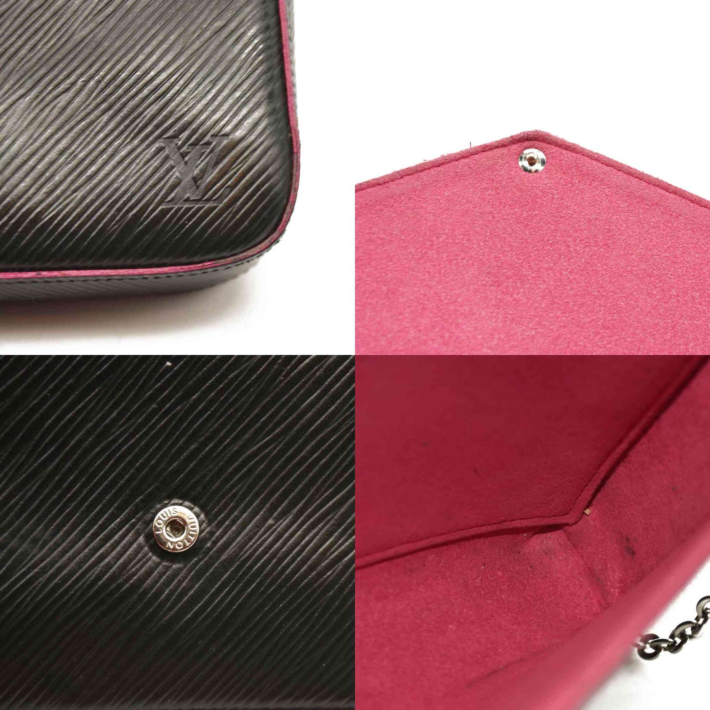 Louis Vuitton  Epi Pochette Felicie Black Hot Pink