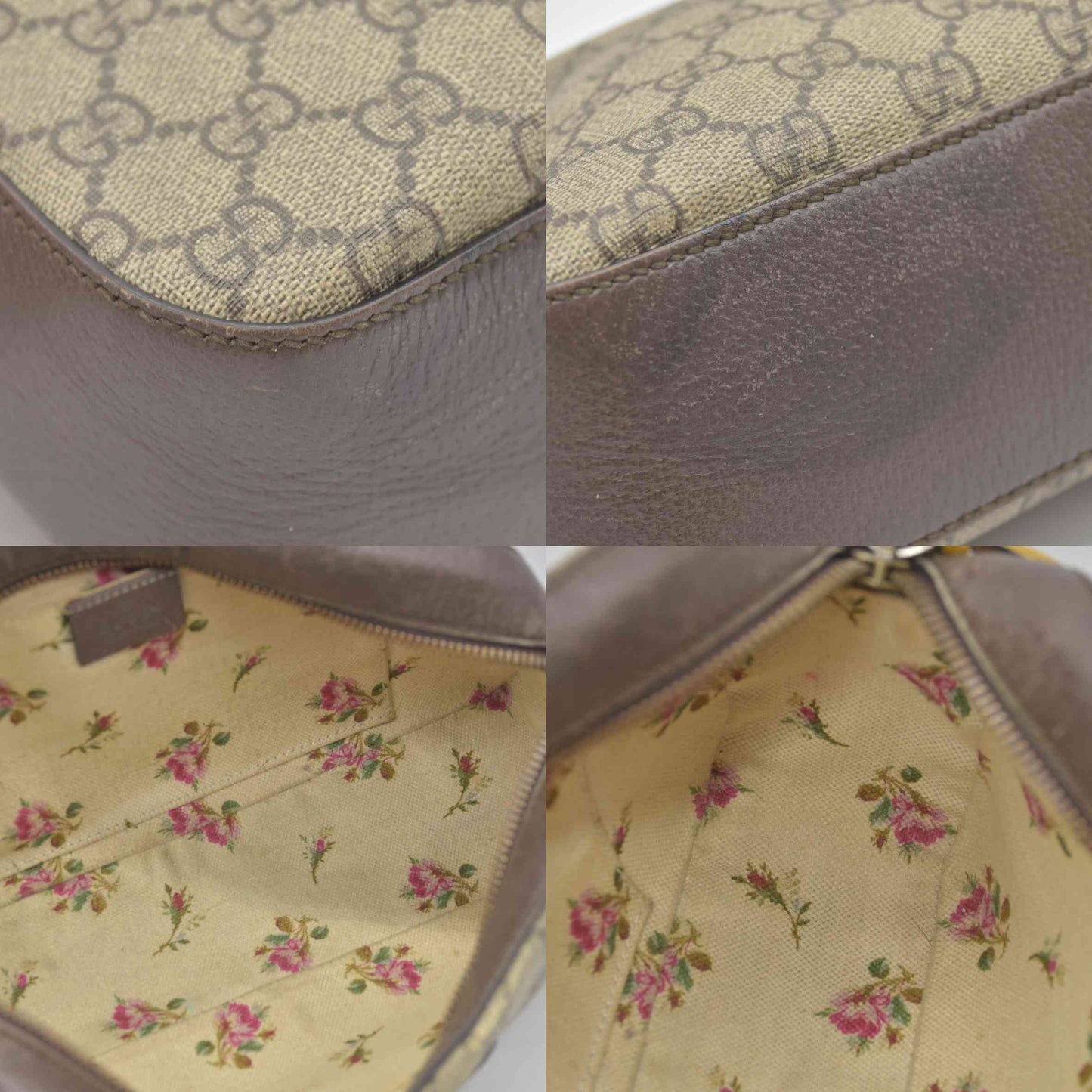$1890 Gucci  GG Supreme Monogram Web Neo Vintage Shoulder Bag Beige New Acero Crop