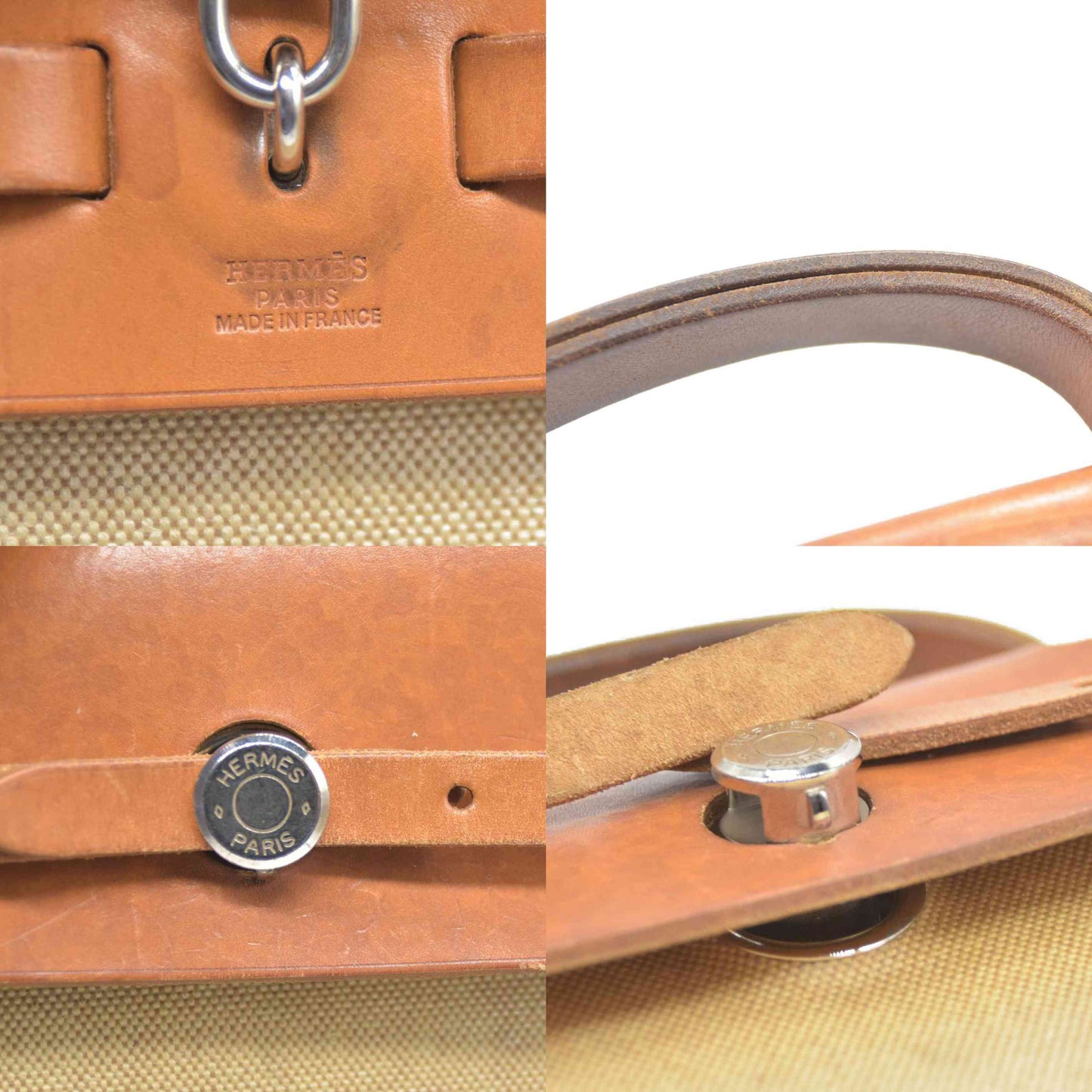 $2750 Hermes  Toile Herbag MM Natural