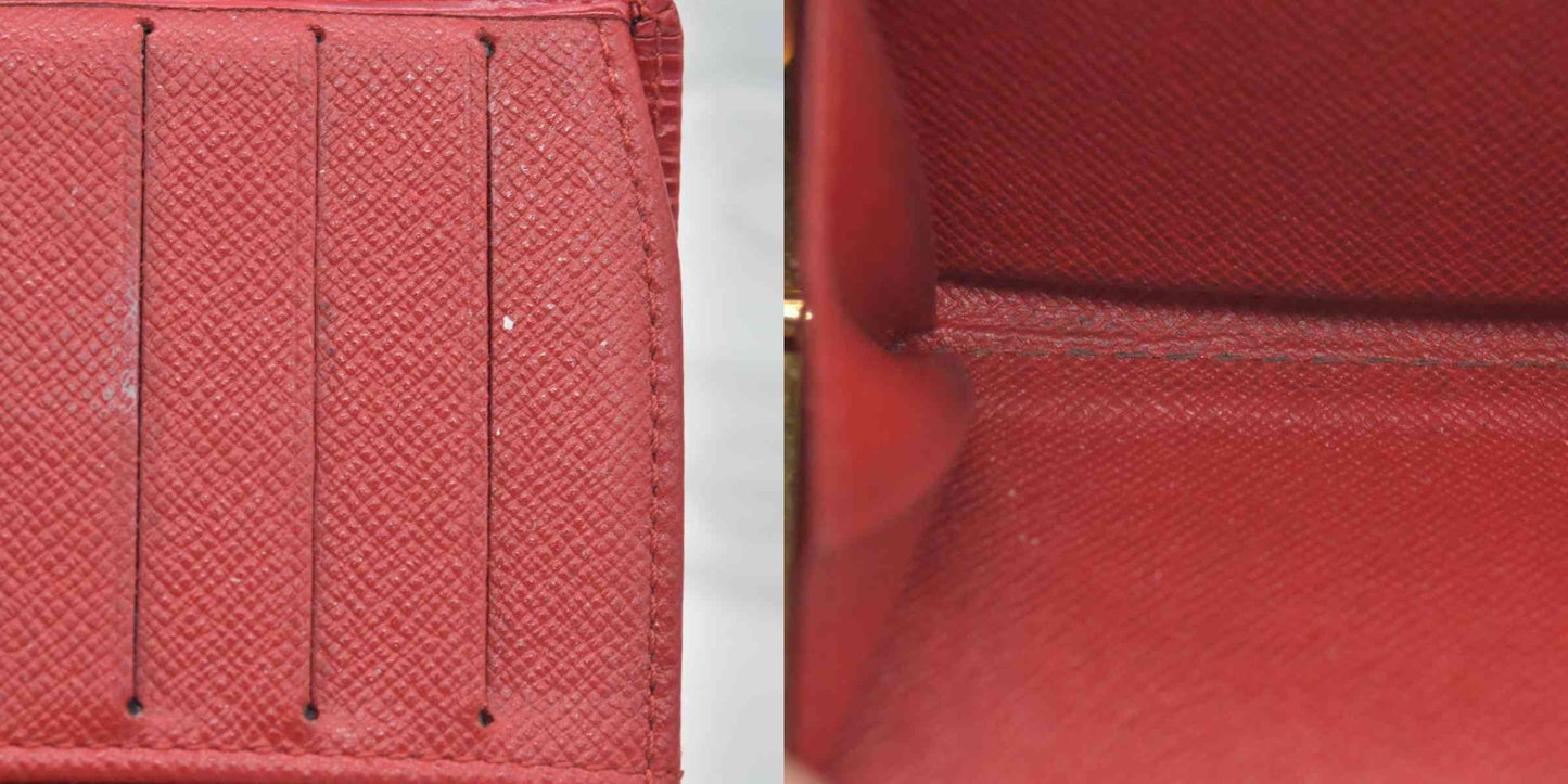 $935 Louis Vuitton  Epi Leather French Purse Red CONSIGNMENT
