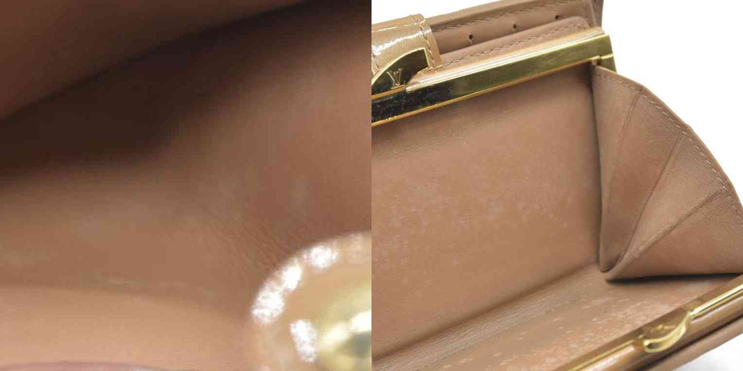 AUCTION $935 Louis Vuitton  Vernis French Purse Wallet Beige