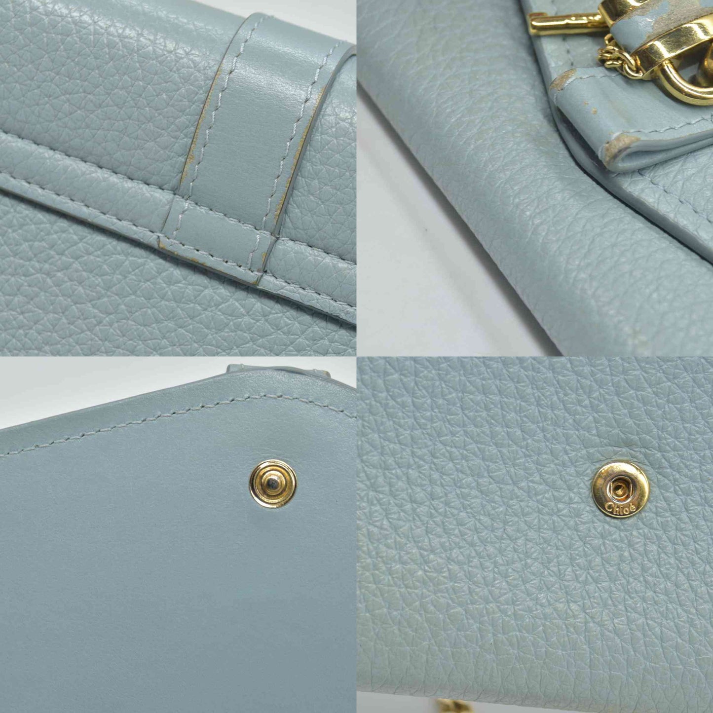 $895 Chloe Aby Leather Biford Long Chain Wallet