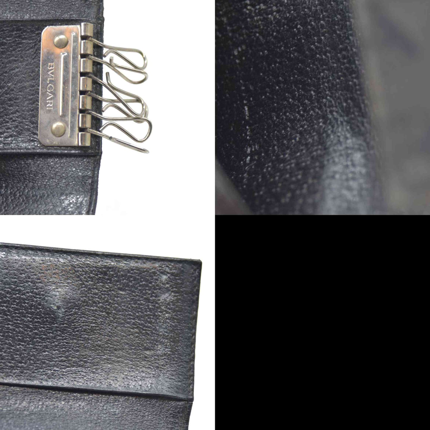 BVLGARI Logo Mania Classico Canvas 6 Ring Key Case Black