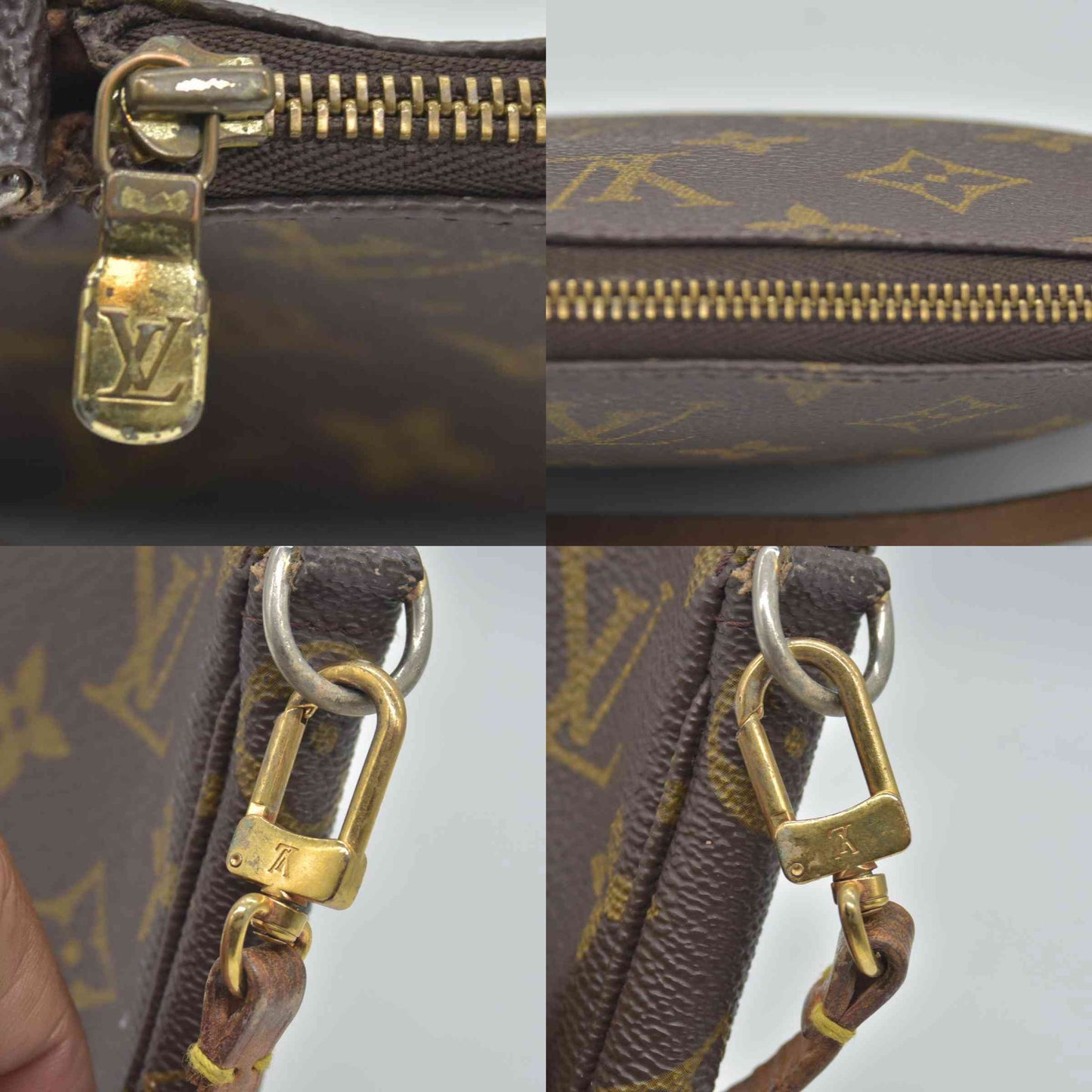 $1290 1999 Louis Vuitton Monogram Pochette Accessories Pouch Bag VI1909