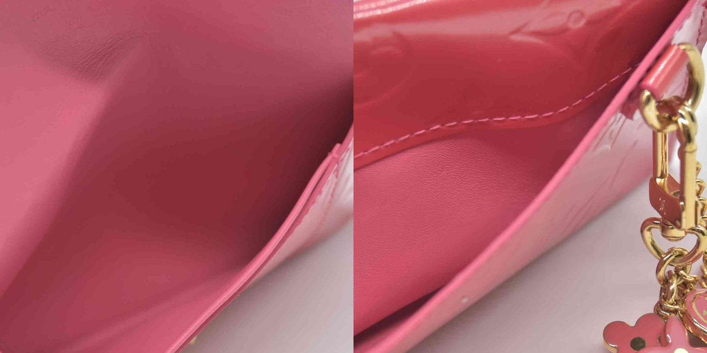 $665 Louis Vuitton Pink Vernis Envelope Plat 2006 TH1016