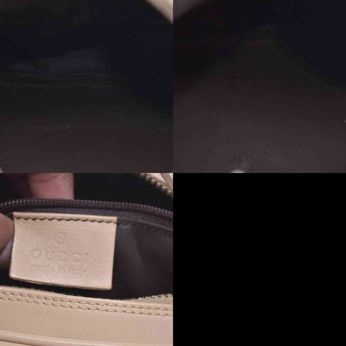 $1580 Gucci Smooth Leather Clip Hobo Shoulder Bag Beige CONSIGNMENT