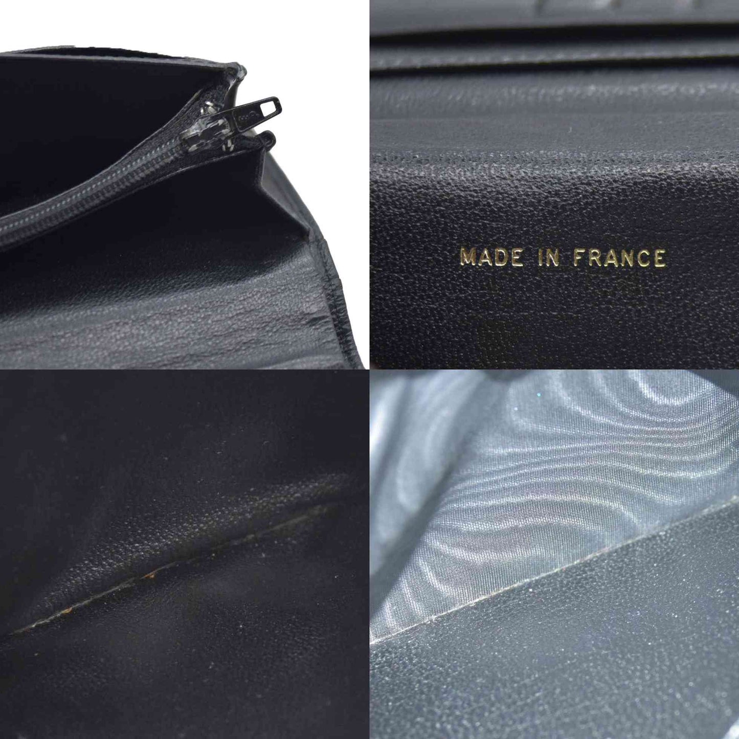 CHANEL CC Logo Leather Long Bifold Wallet Black