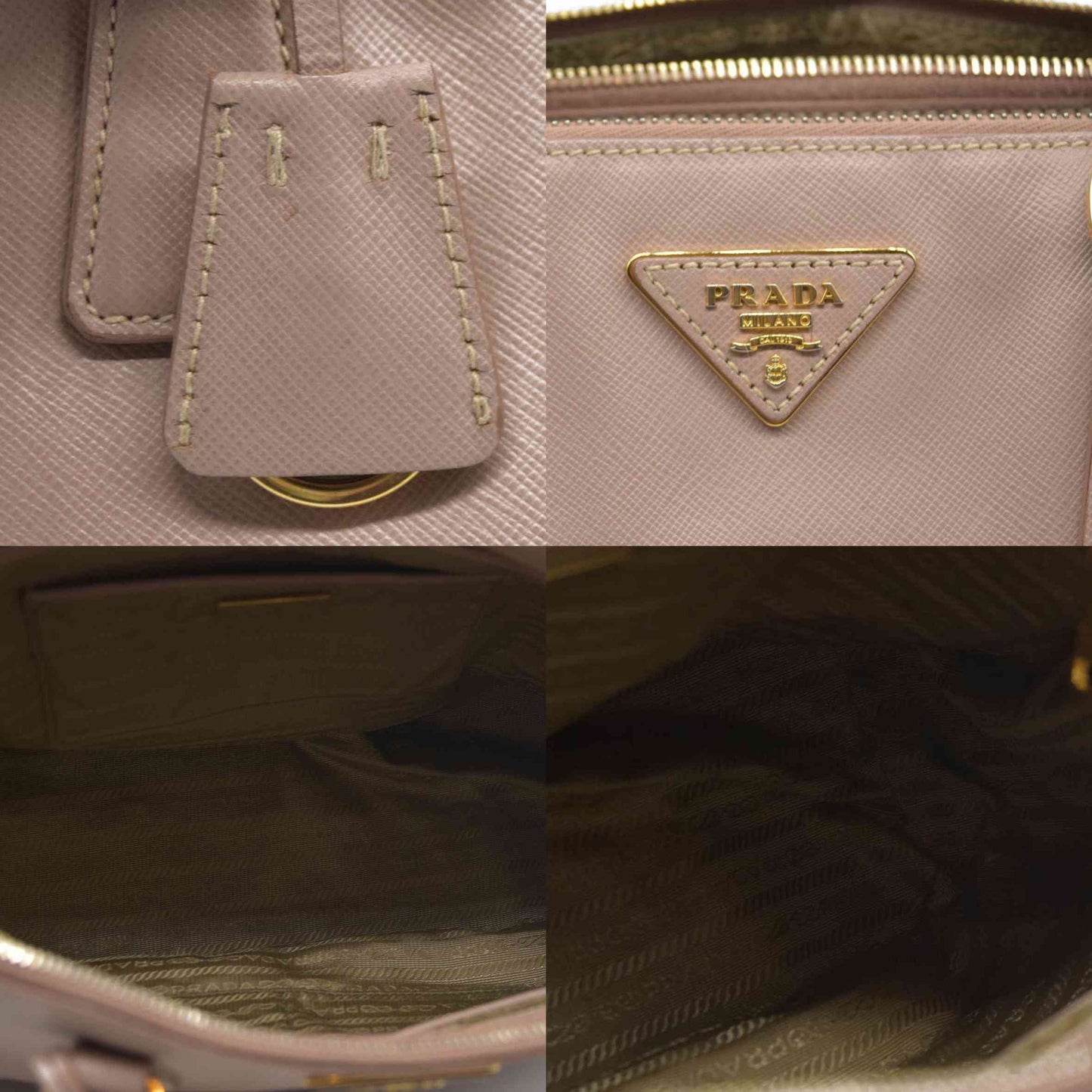 AUCTION $4500  Prada  Saffiano Medium Galleria Double Zip Tote Cammeo
