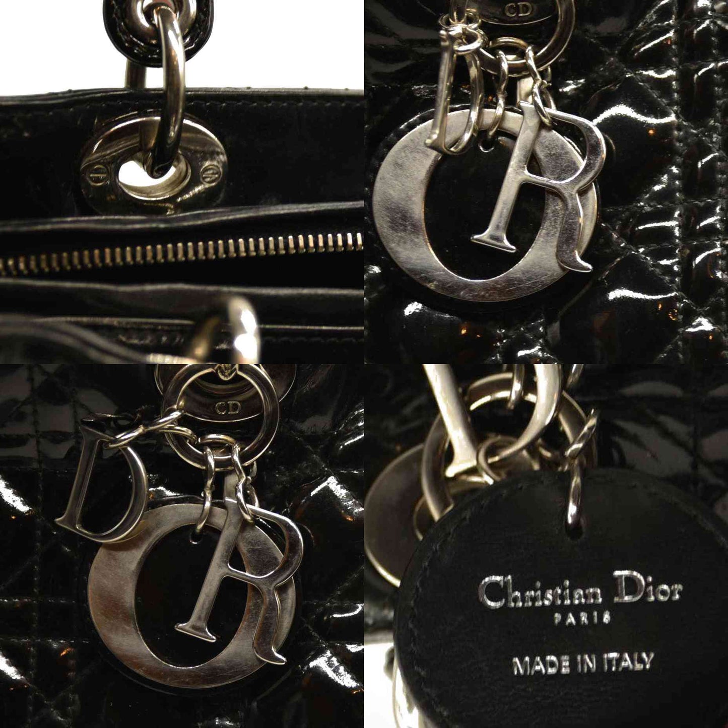 Christian Dior  Patent Cannage Large Lady Dior Black