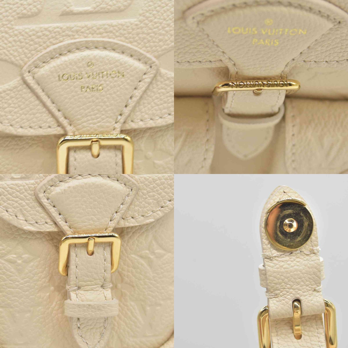 $3450 Louis Vuitton Empreinte Monogram Backup Backpack Cream