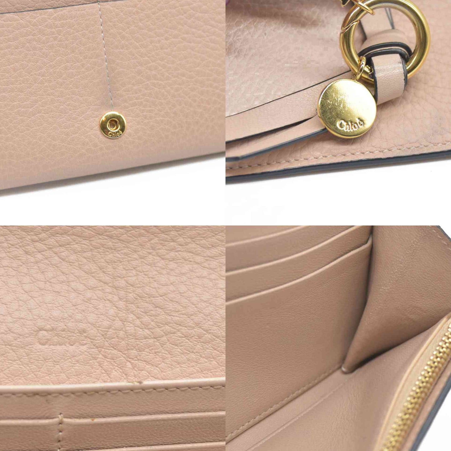 Chloe Alphabet Leather Bifold Long Wallet