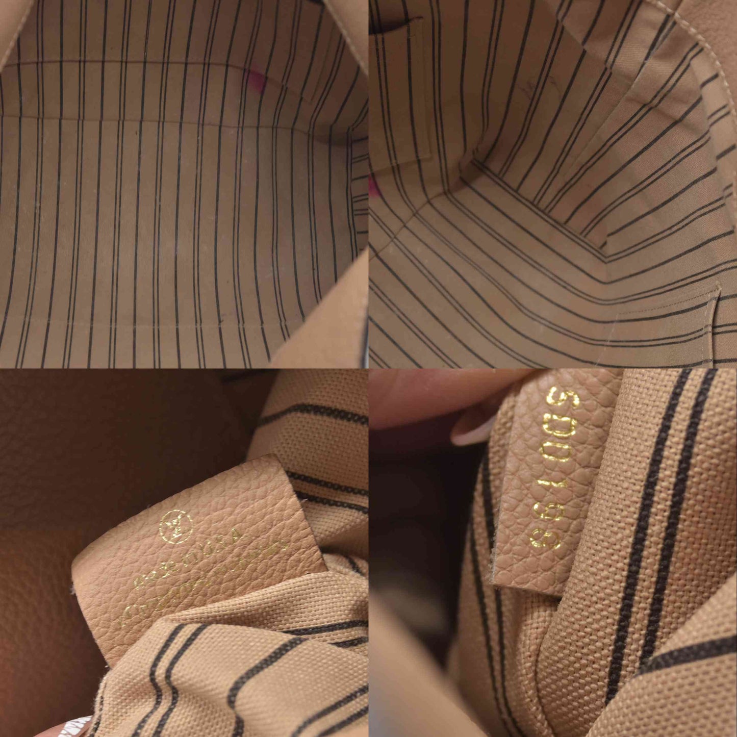2018 $2930 Louis Vuitton Empreinte Melie Beige Leather Monogram Shoulder Bag SD0198
