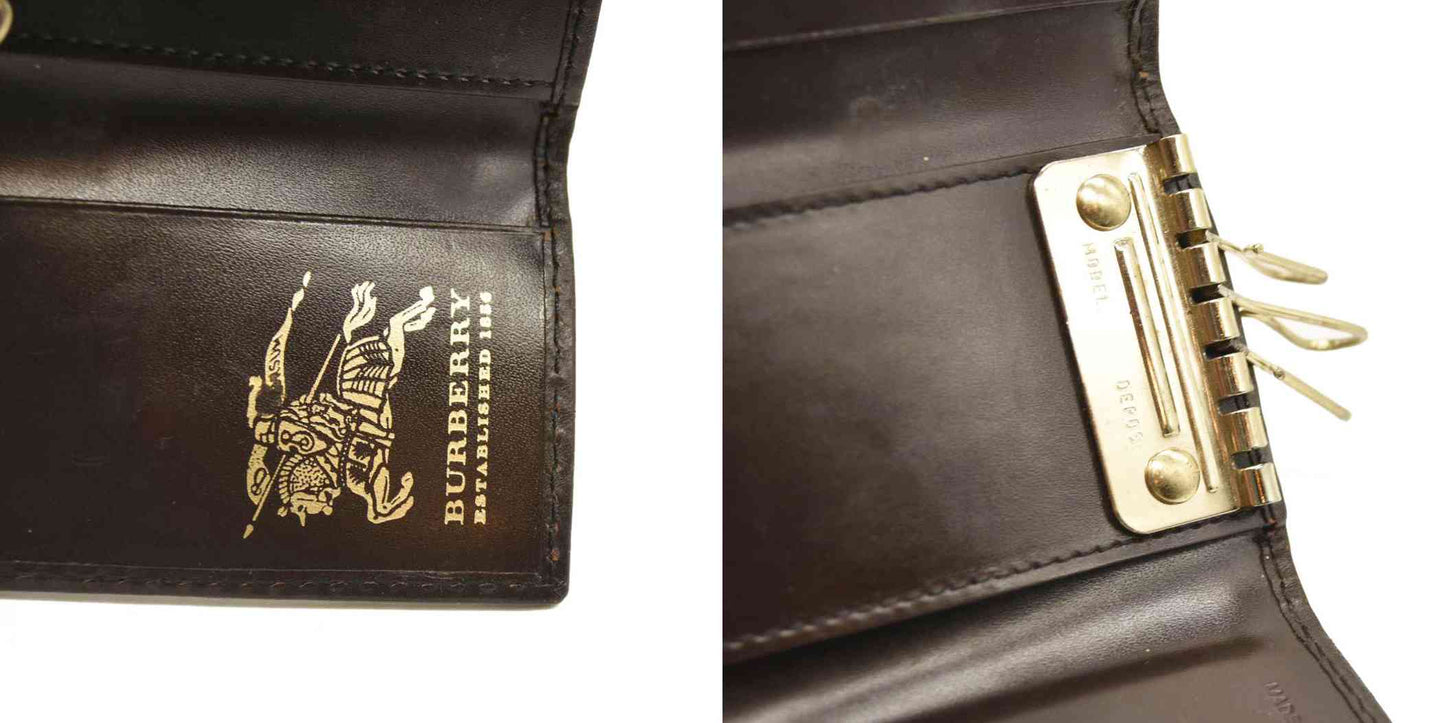 BURBERRY Nova Check PVC 6 Ring Key Case Beige