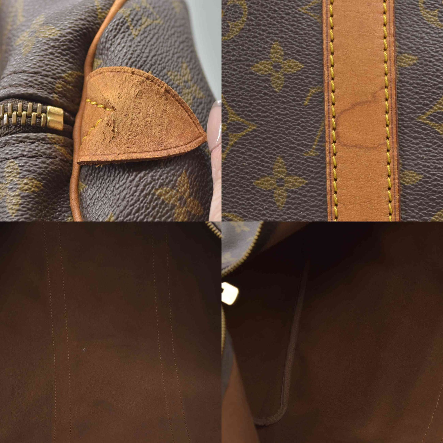 $2280 Louis Vuitton LV Boston Bag Keepall 55 Brown Monogram VI0922