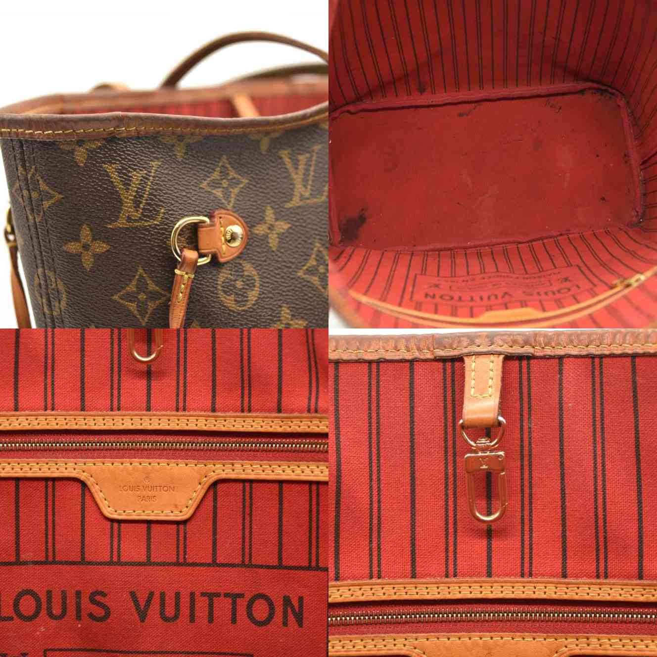 LOUIS VUITTON Monogram Neverfull MM SD2116 Cherry