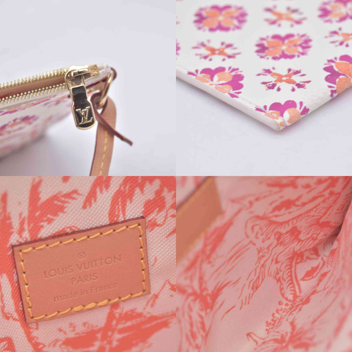 $3100 LOUIS VUITTON Monogram Resort Tile Neverfull MM Rose Clair Pink RFID 10021362