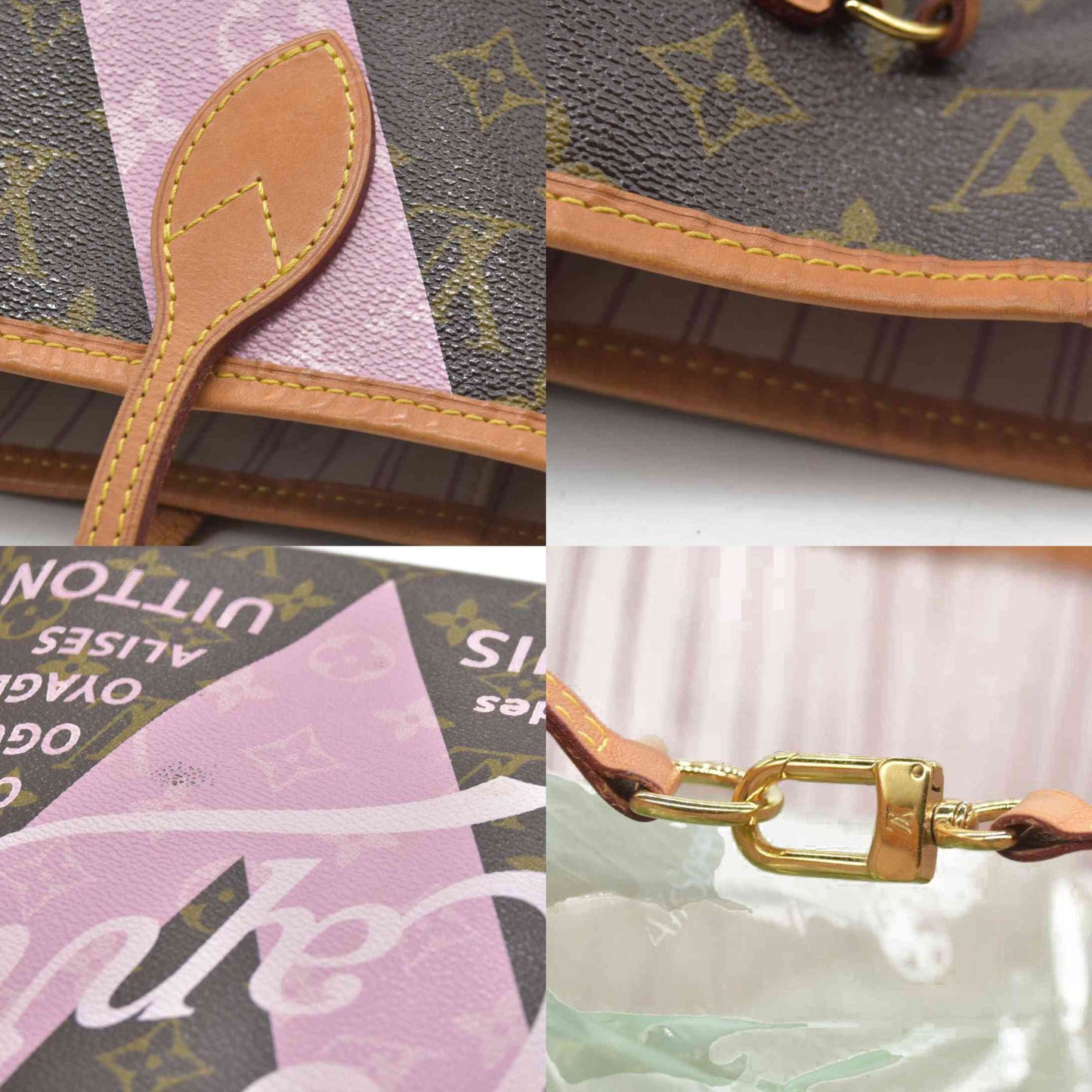 Louis Vuitton  Monogram Maui V Neverfull MM Rose Ballerine SR1195