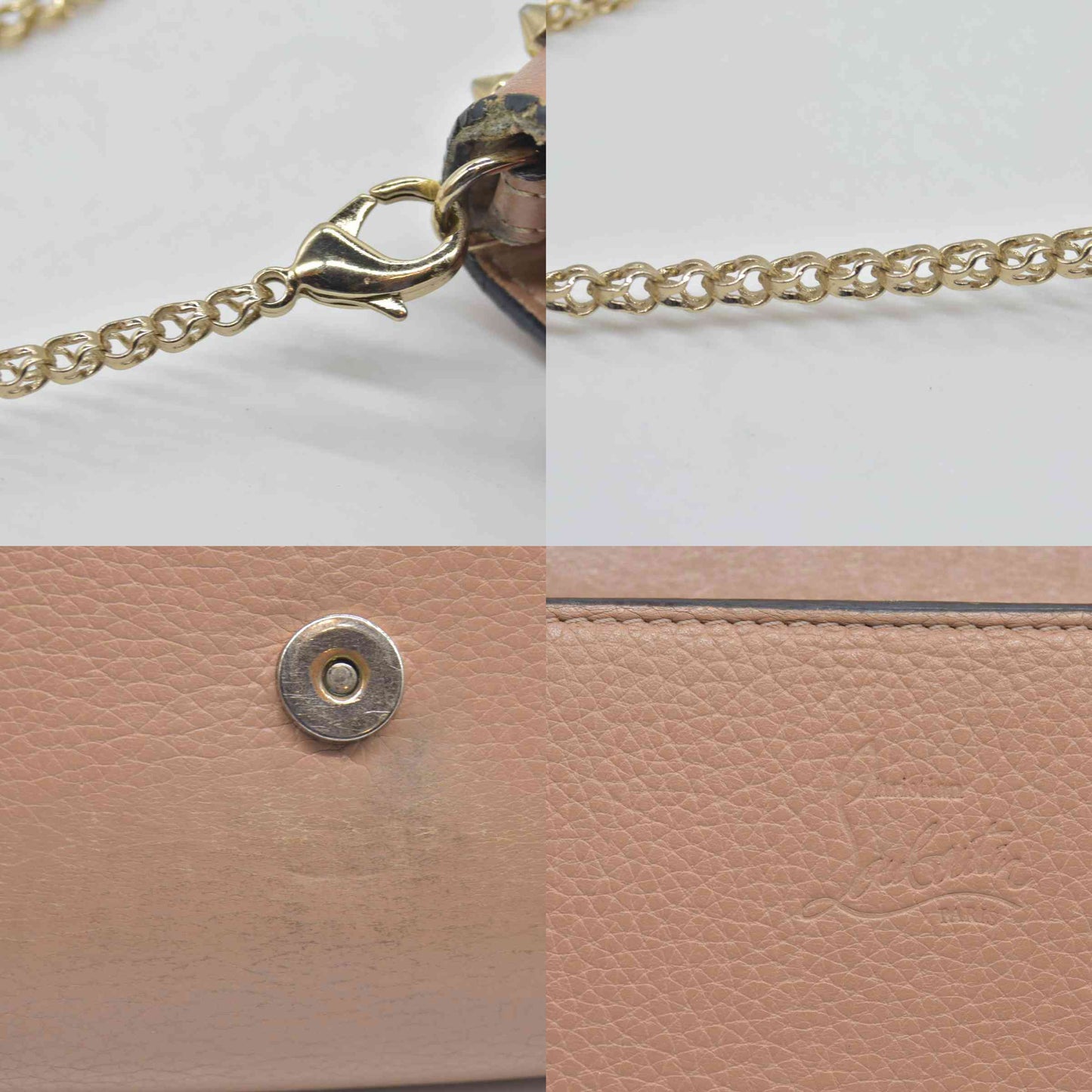 $1590 Christian Louboutin loubinthesky paloma clutch crossbody beige