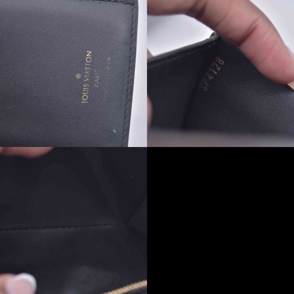 $820 2012 Louis Vuitton Monogram Flower Lock Compact Wallet Black SP4182 CONSIGNMENT 10020959