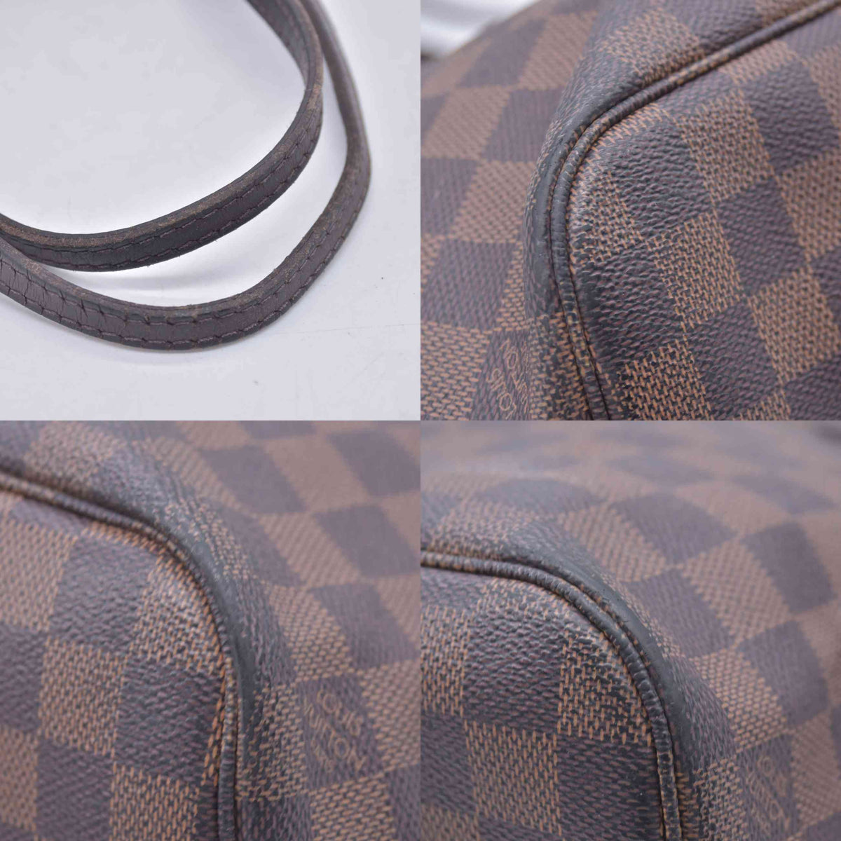 $2160 2008 Louis Vuitton Damier Ebene Neverfull PM  Tote Bag Handbag MB1048