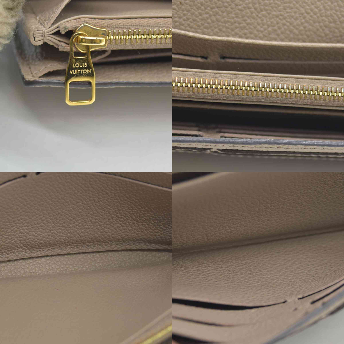 $1060 LOUIS VUITTON Portefeuille Sarah Monogram Empreinte Tourterelle Wallet