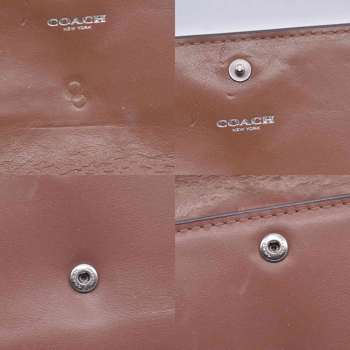Coach Saffiano Tan Trifold Cross-grain Leather Wallet