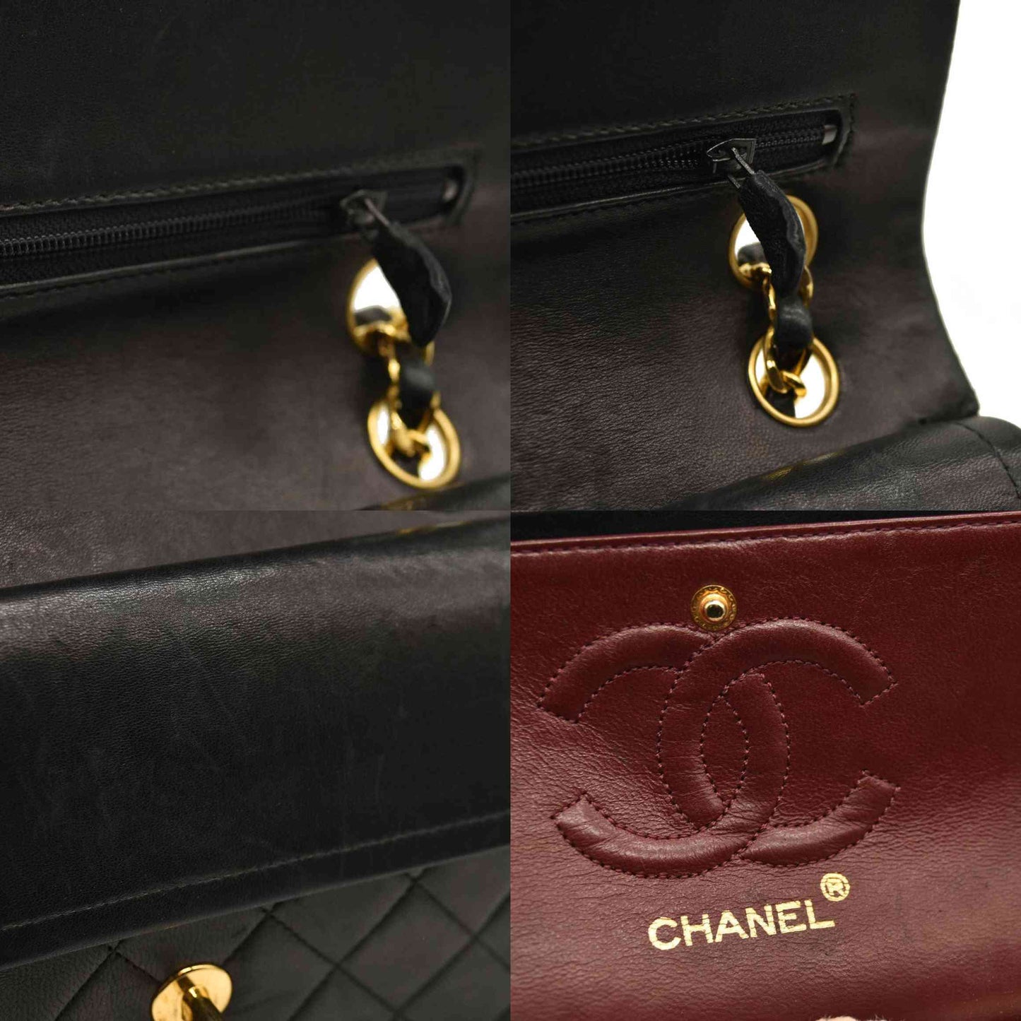 CHANEL Lambskin Quilted Small Double Flap Black 9 Series