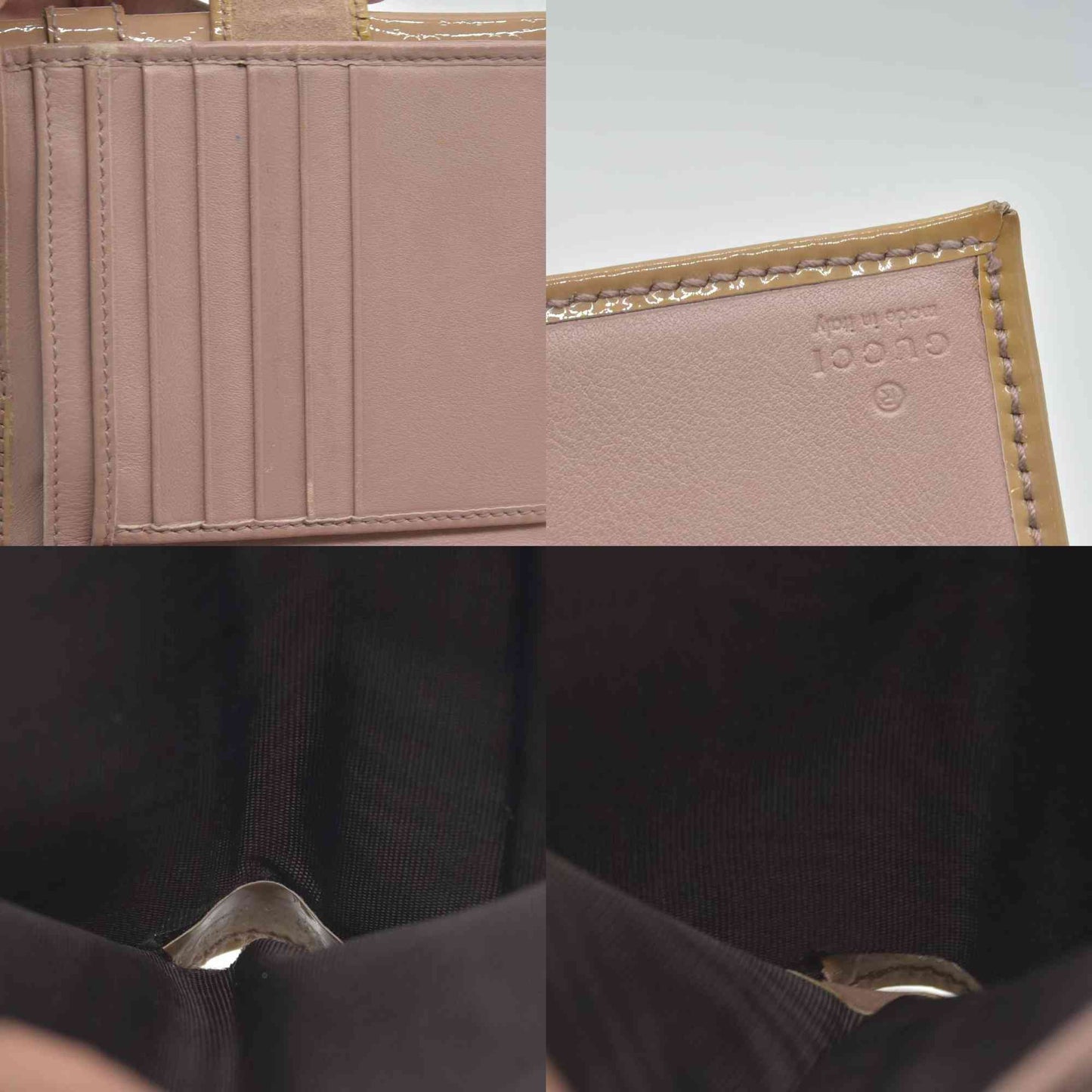 $470 Gucci Pink Patent Leather Microguccissima Nice Compact Wallet CONSIGNMENT