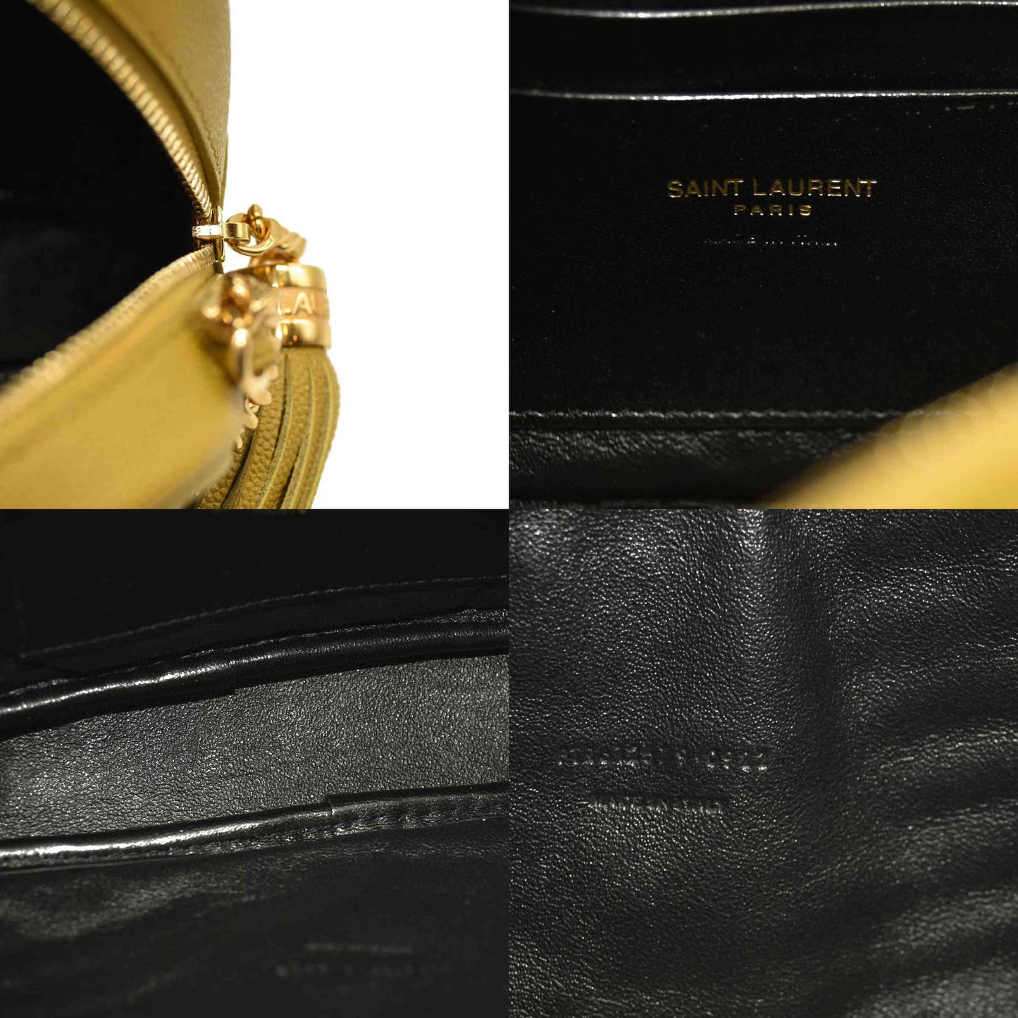 Saint Laurent  Grain De Poudre Matelasse Monogram Mini Lou Camera Bag Sunflower