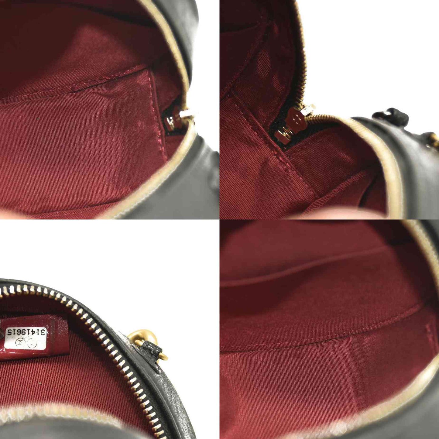 Chanel  Lambskin Quilted Chanel 19 Round Clutch With Chain Black 31*