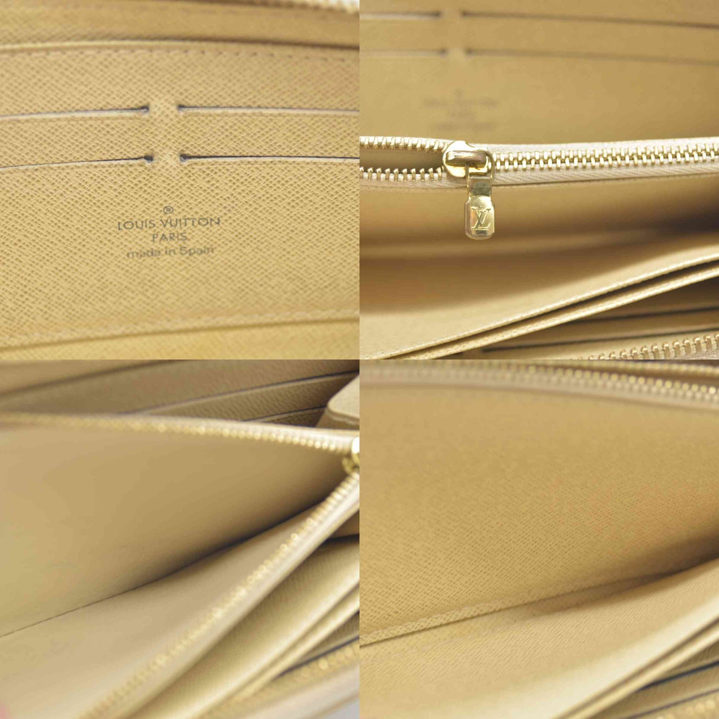 Louis Vuitton Damier Azur Zippy Zip Around Long Wallet Purse White CA4058
