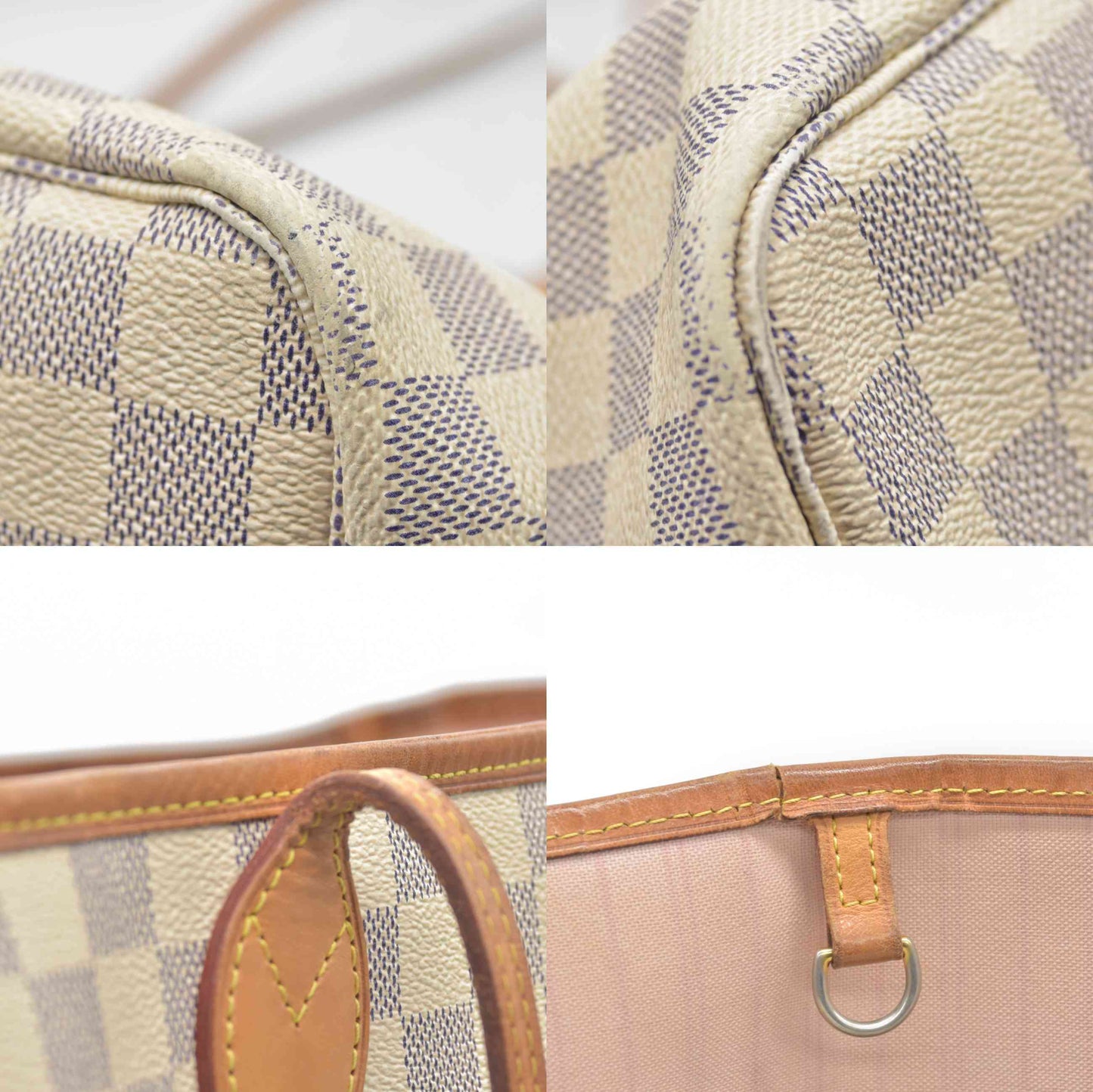 $2240 Louis Vuitton FL2156 2016 Damier Azur Rose Ballerine Neverfull GM