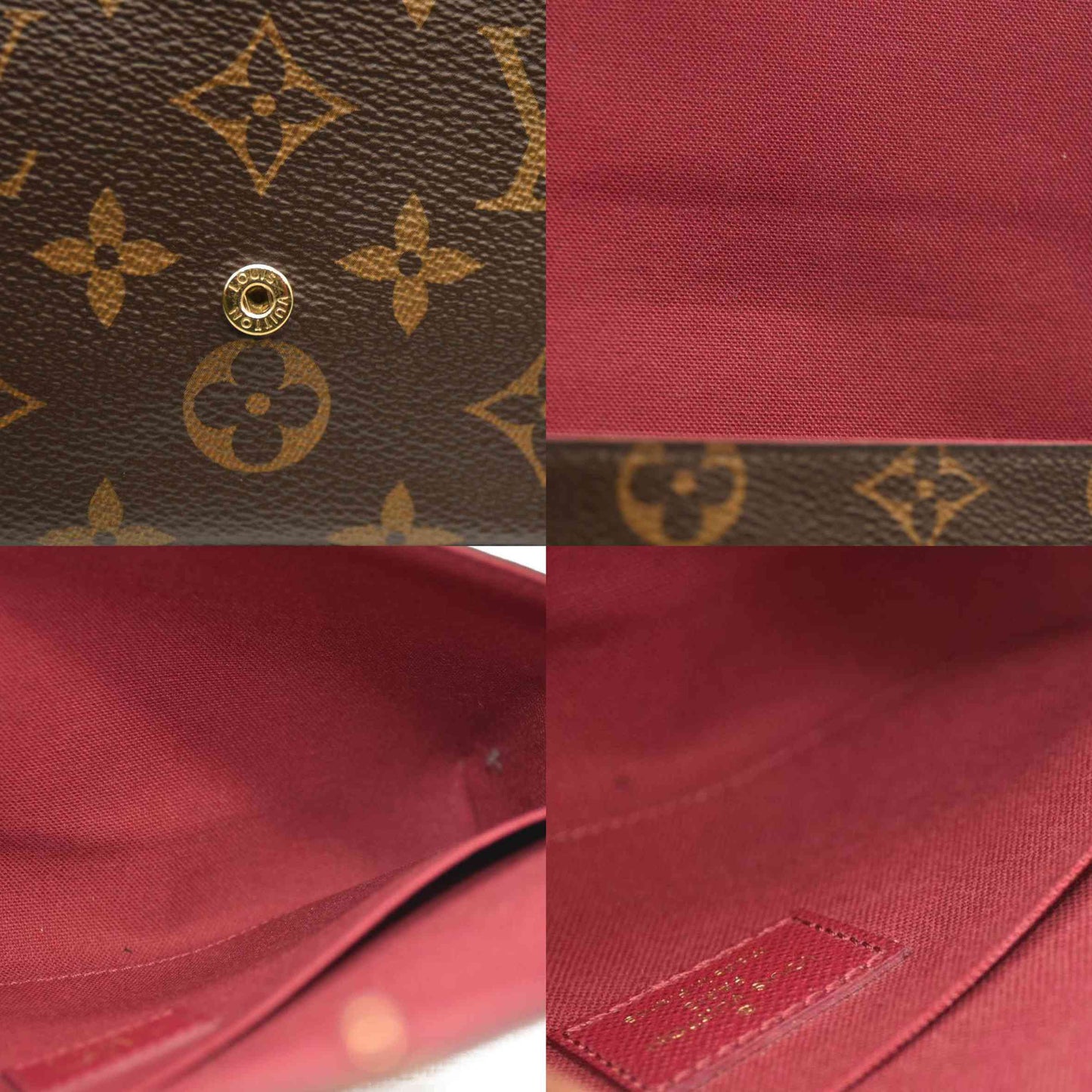 Louis Vuitton  Monogram Pochette Felicie Chain Wallet Fuchsia TJ4185