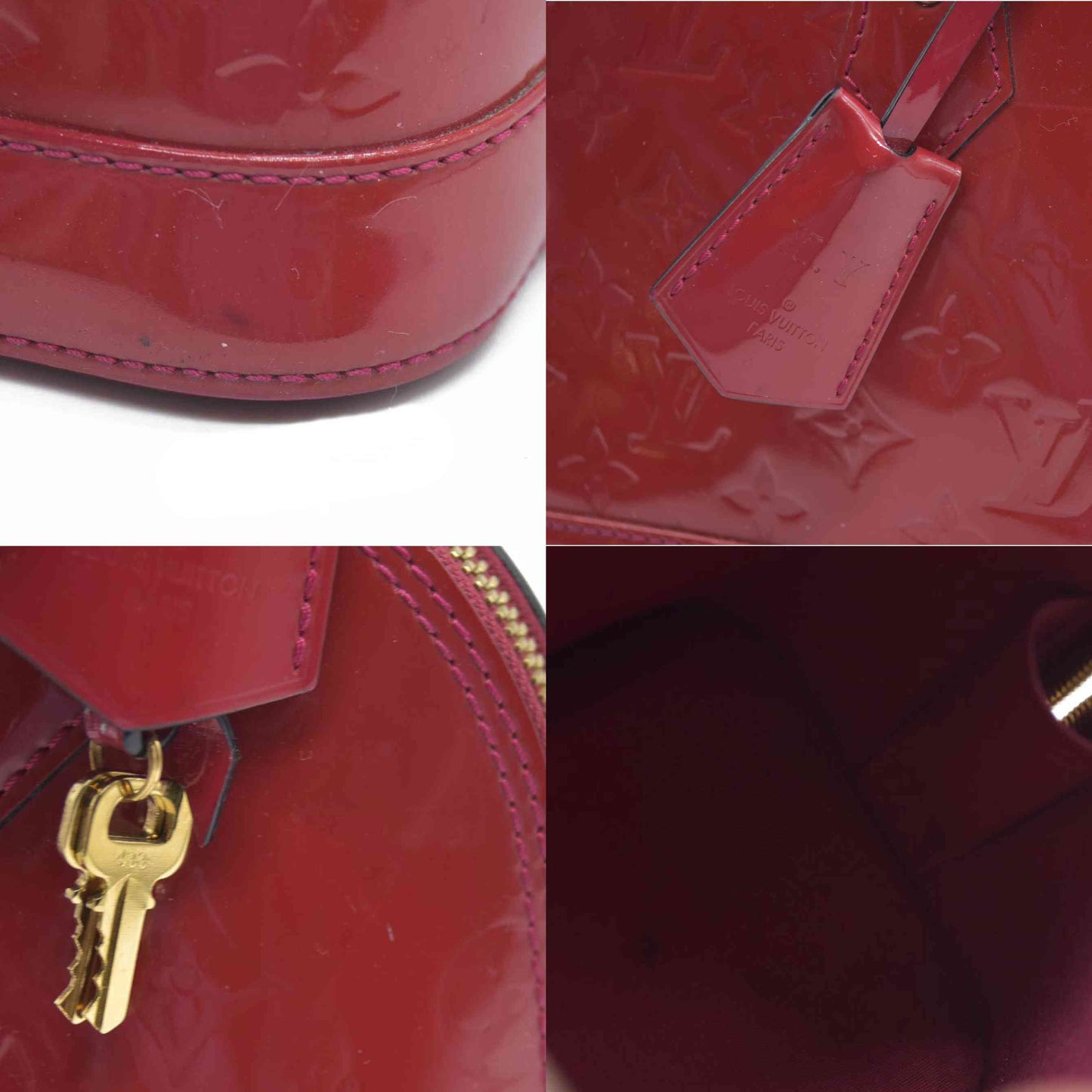 $2230 AUCTION Louis Vuitton  Vernis Alma BB Rose Indien