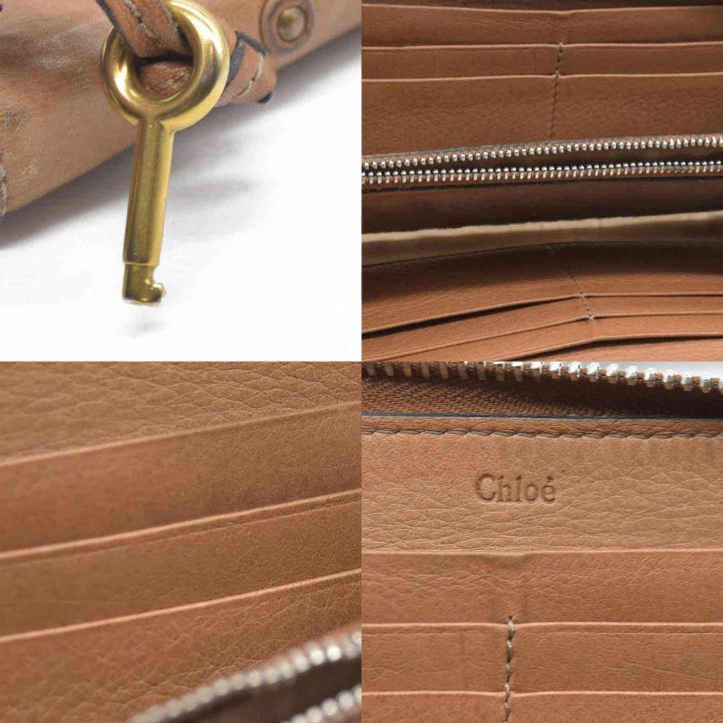 Chloe Paddington Beige Leather Long Wallet