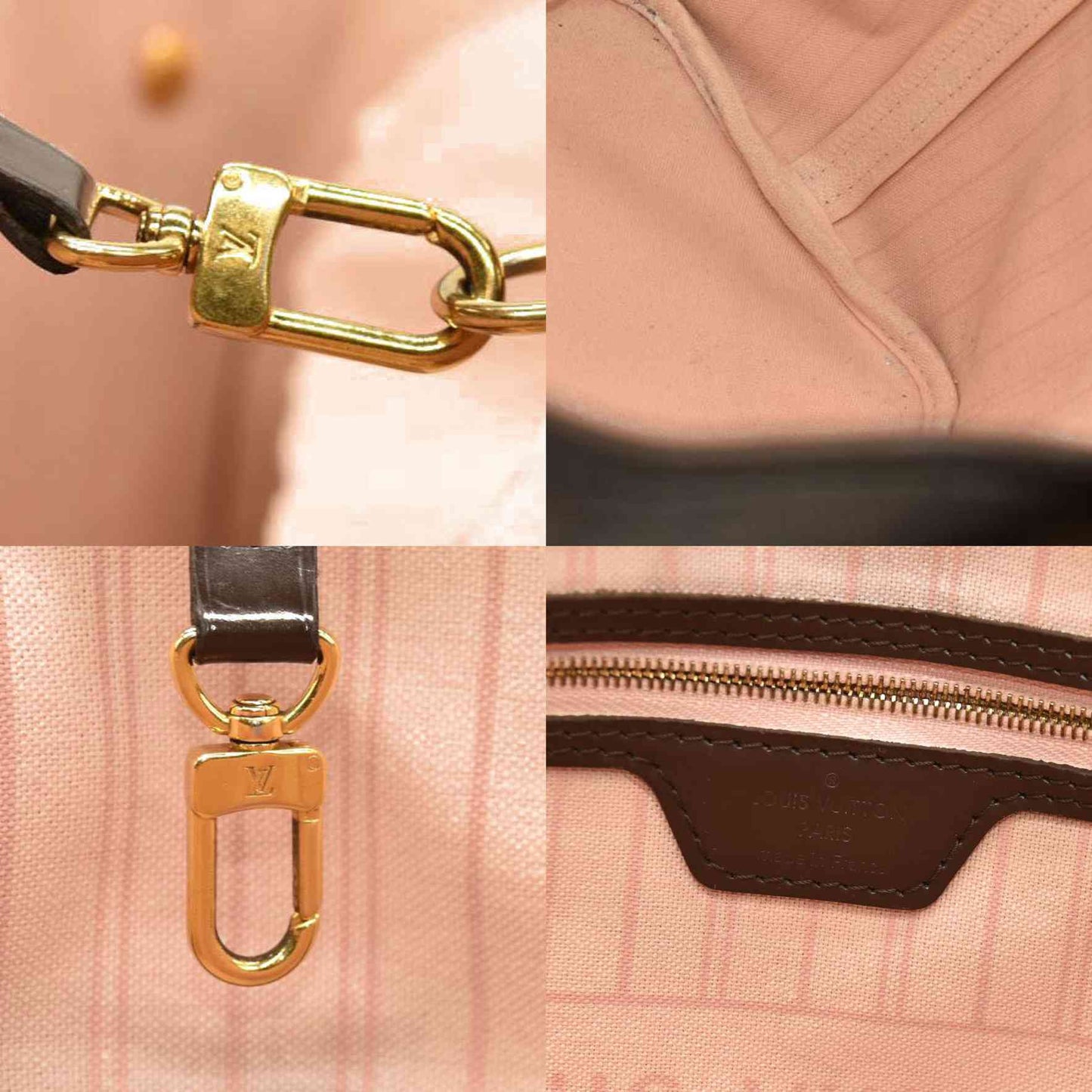 Louis Vuitton  Damier Ebene Neo Neverfull MM Rose Ballerine AR41