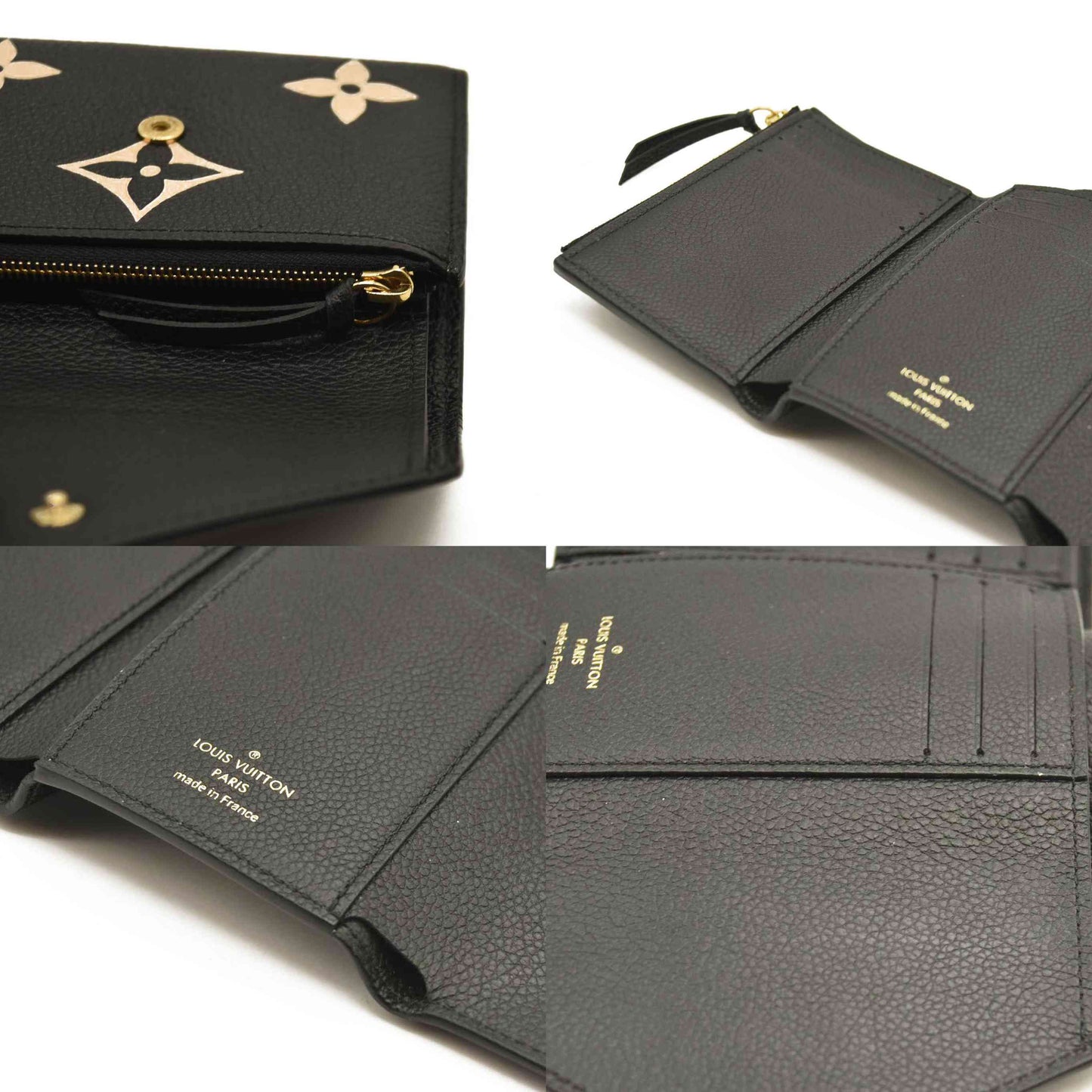 LOUIS VUITTON  Empreinte Monogram Giant Victorine Wallet Black Beige RFID