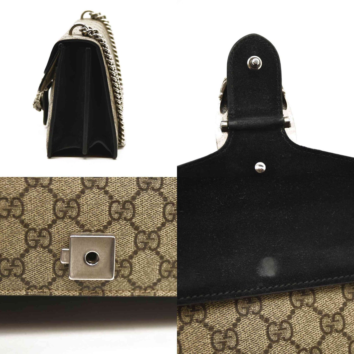 GUCCI  GG Supreme Monogram Small Dionysus Shoulder Bag Black