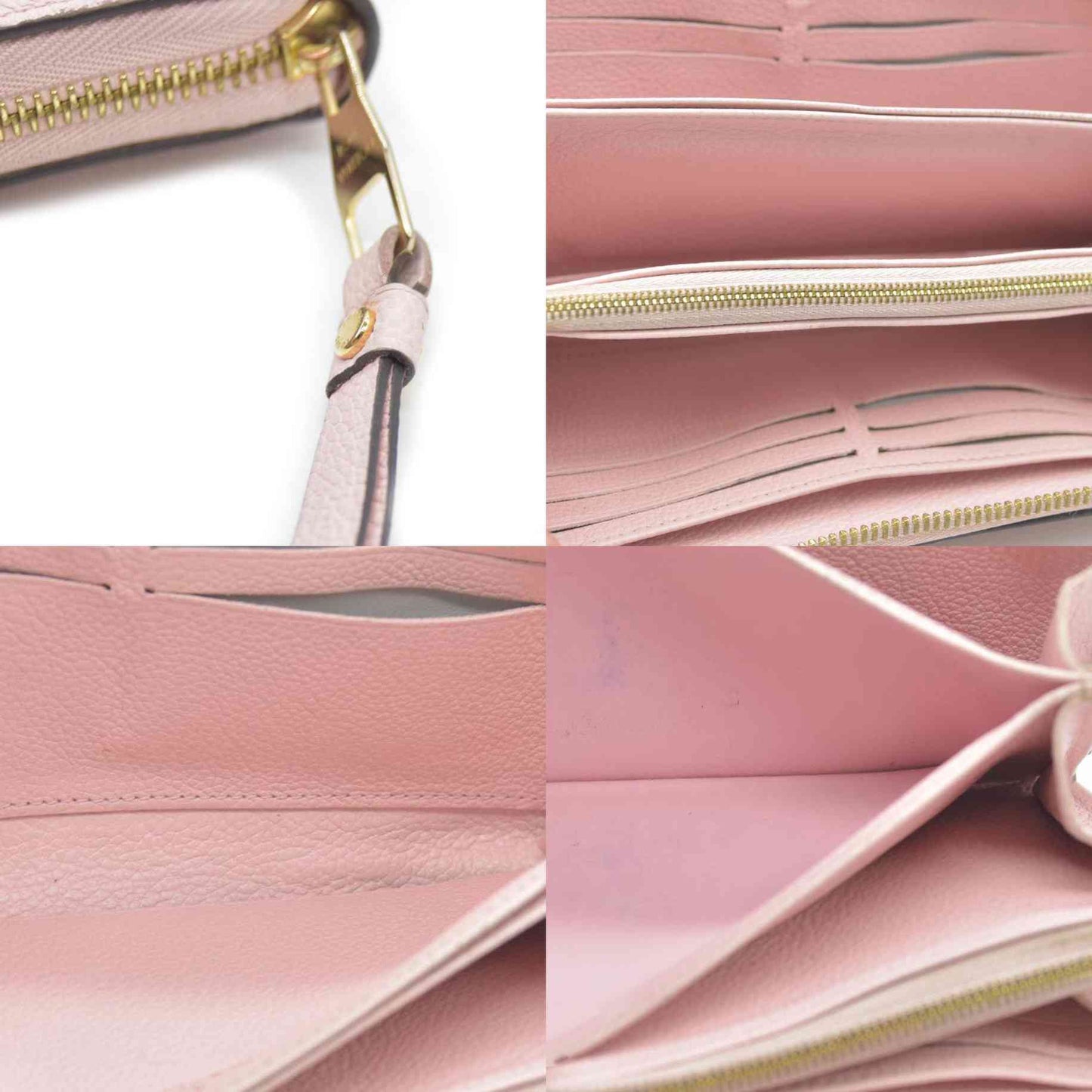 LOUIS VUITTON Empreinte Monogram Giant By The Pool Zippy Wallet Bouton De Rose RFID