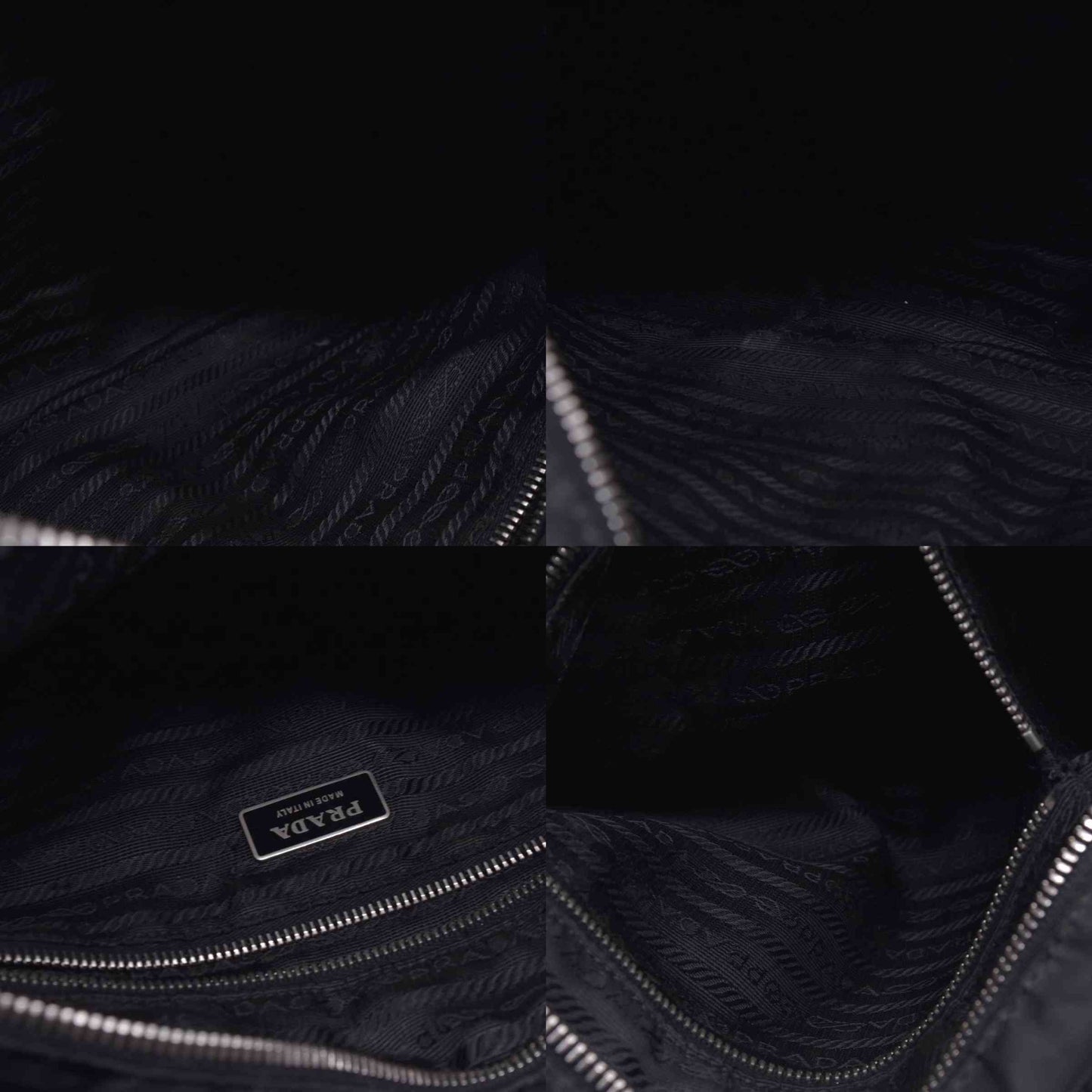 $1290 Prada Triangle Black Tessuto Nylon Shoulder Bag
