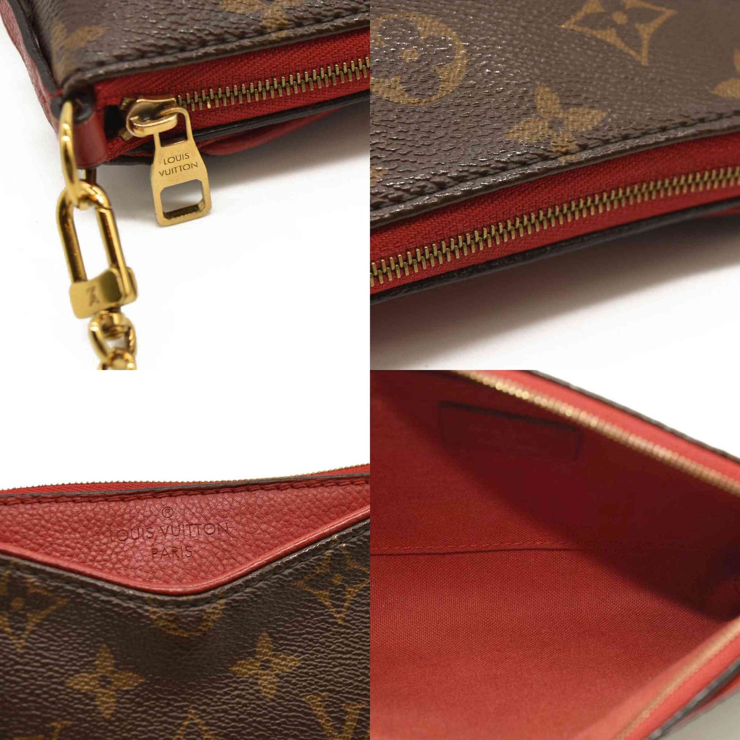 Louis Vuitton Monogram Pallas Clutch Cherry