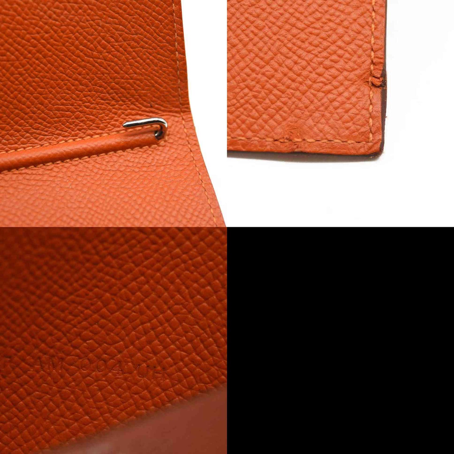 HERMES Epsom Vision II Passport Holder Orange Poppy