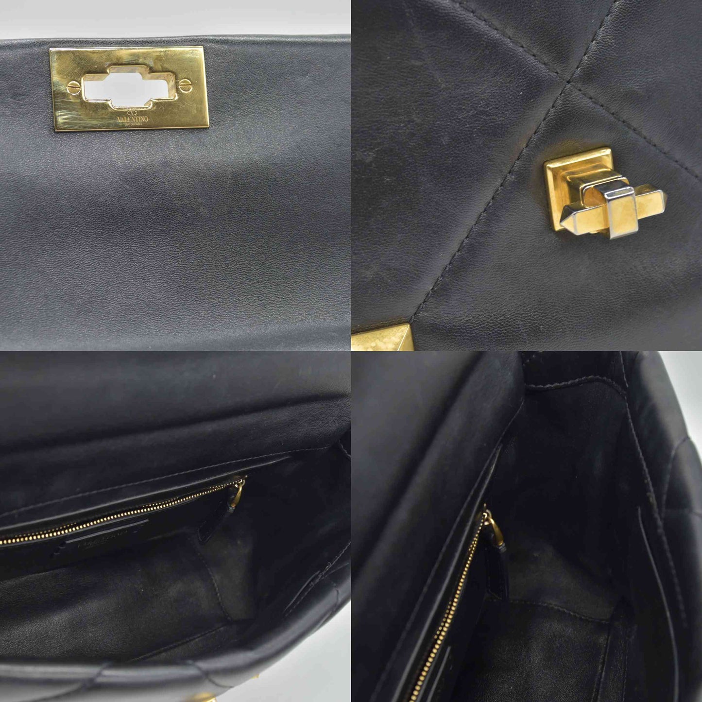 $3550 Valentino Garavani Nappa Large Roman Stud Shoulder Bag Black