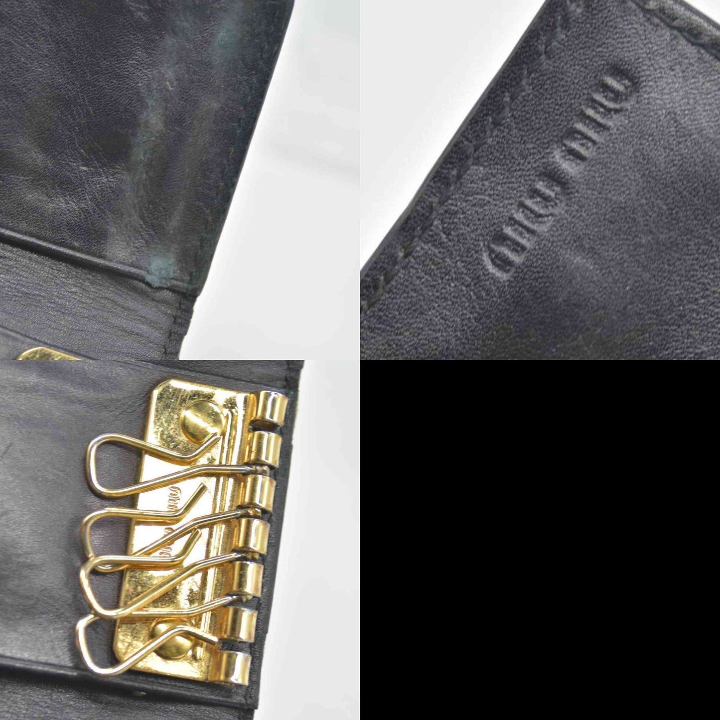 $440 MIU MIU Logo Patent Leather 6 Ring Key Case Black CONSIGNMENT