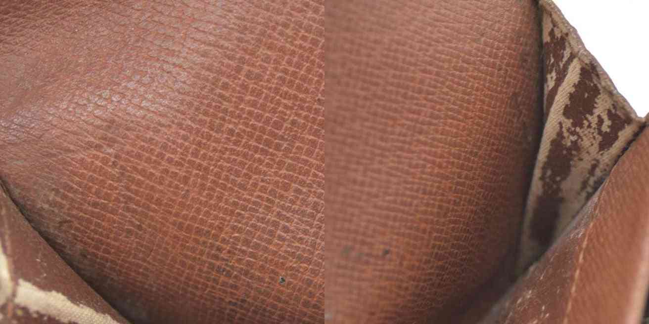 Louis Vuitton Monogram Porte Monnaie Plat Coin Purse Wallet Brown