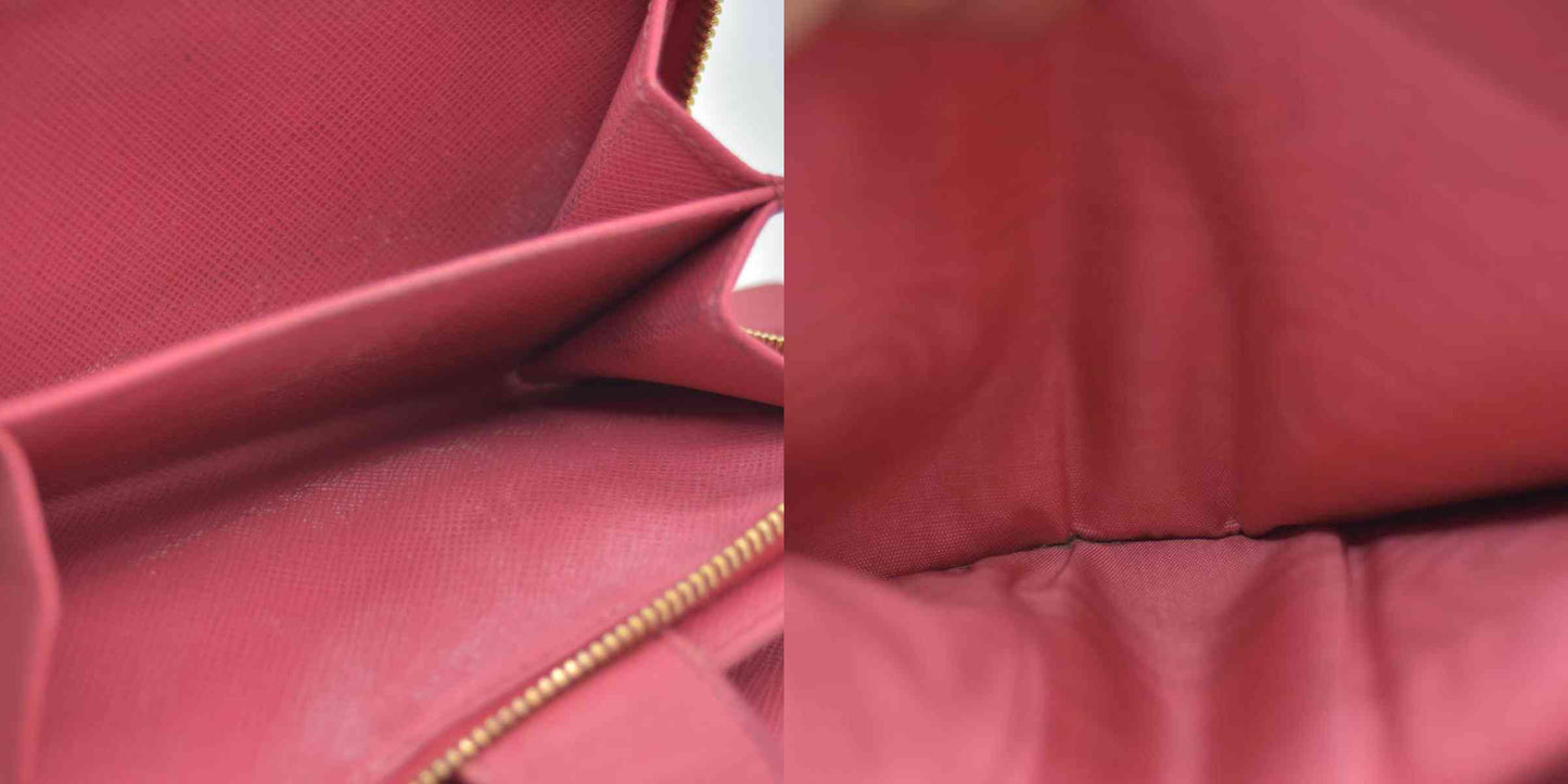 $650 PRADA Saffiano Compact Wallet Pink CONSIGNMENT